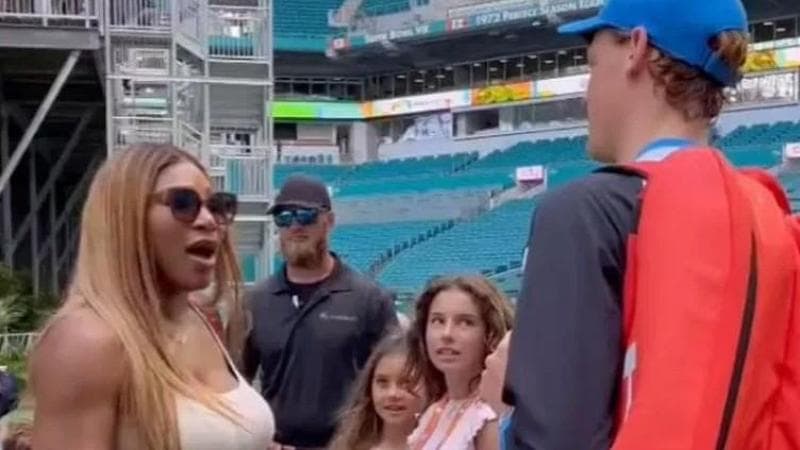 Serena Williams e Jannik Sinner un anno fa a Miami