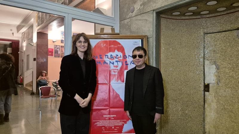 Paola Cortellesi con il regista Jia Zhangke al Nuovo Sacher