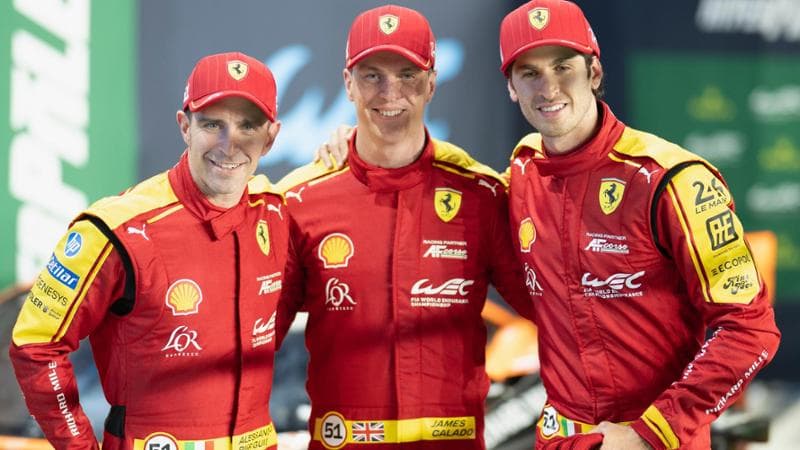 Da sinistra: Pier Guidi, Calado e Giovinazzi