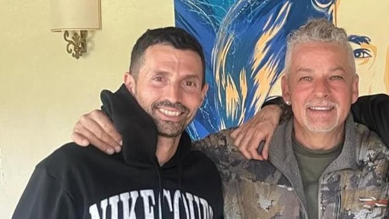 Simone Vagnozzi con Roberto Baggio