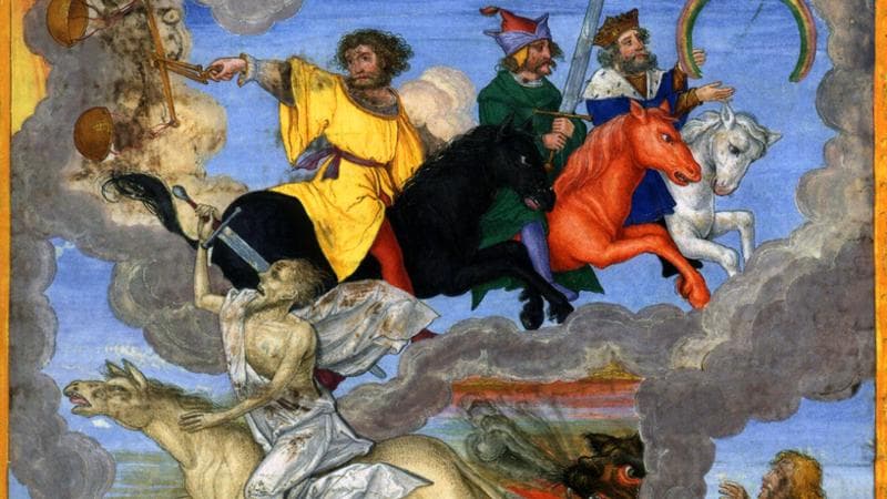 I quattro cavalieri dell'Apocalisse, miniatura (1425)
