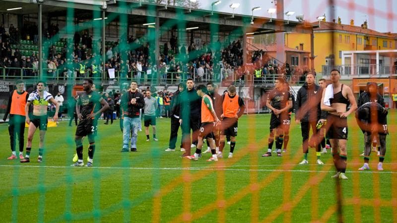 I giocatori del Venezia al Penzo