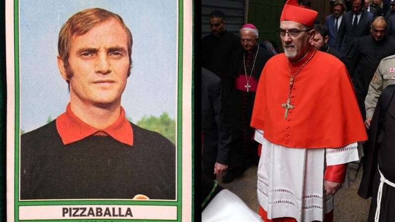 Pier Luigi Pizzaballa a sinistra e a destra il cardinale Pierbattista Pizzaballa