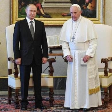 Vladimir Putin con papa Francesco