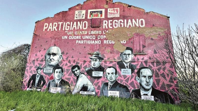 Il murale del Partigiano Reggiano, a Reggio Emilia