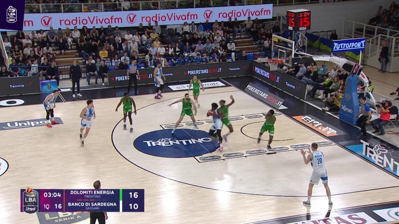 Basket serie A, gli highlights di Trento vs Sassari