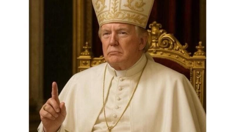 Trump vestito da papa sui social della Casa Bianca: l’immagine (che fa discutere) in vista del Conclave