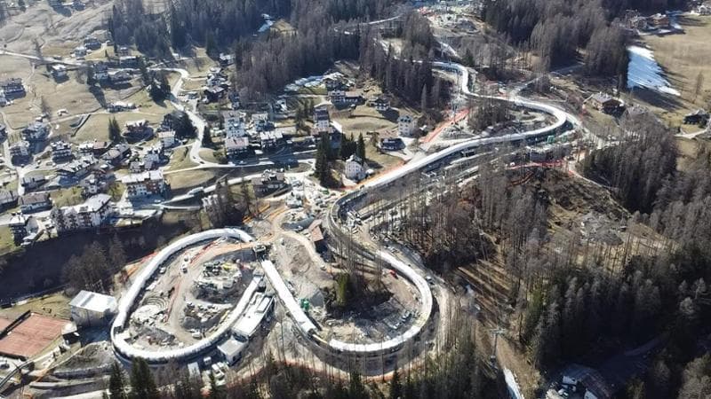 La pista di bob a Cortina