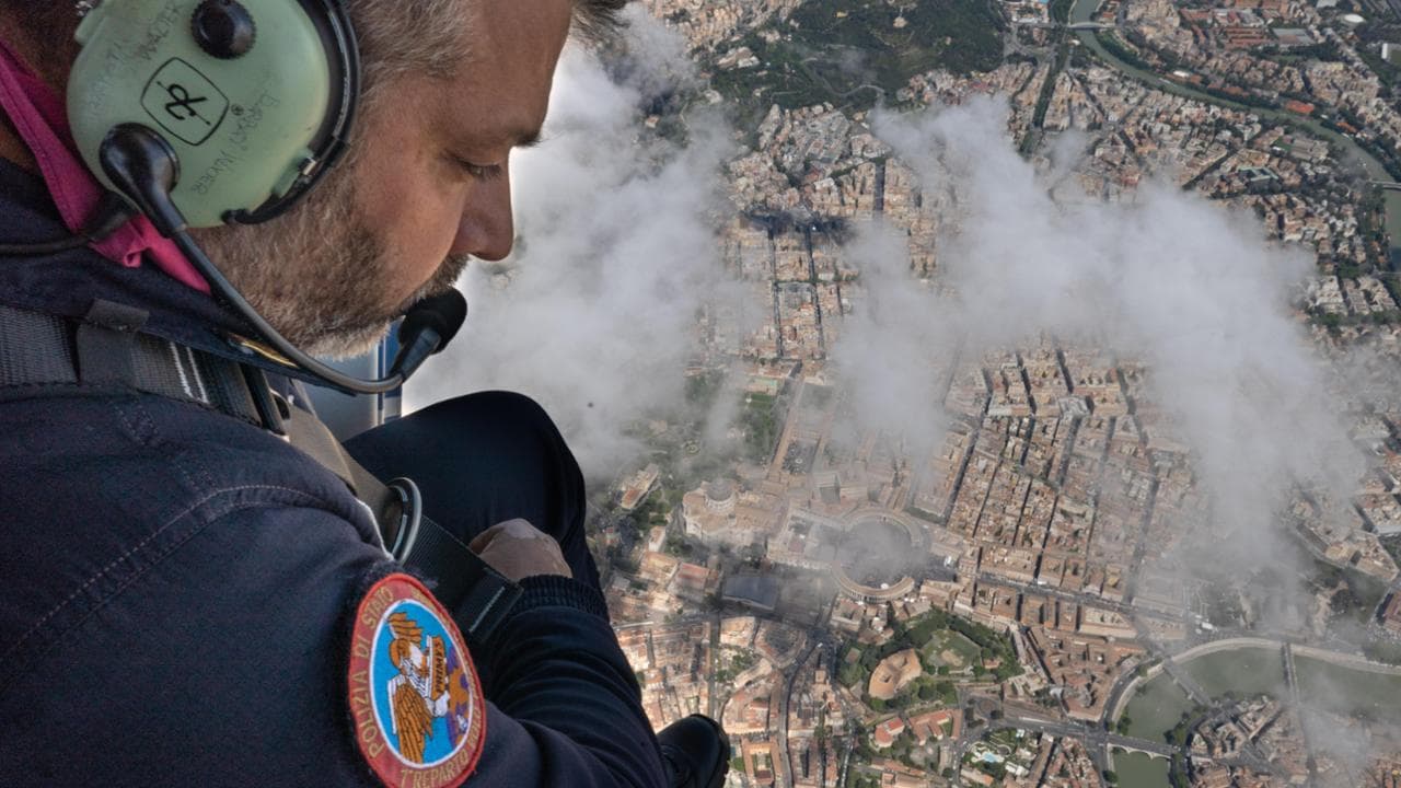 Città del Vaticano, veduta dall'elicottero della Polizia dei funerali di Papa Francesco 2025-04-26 © Massimo Sestini/Polizia di Stato