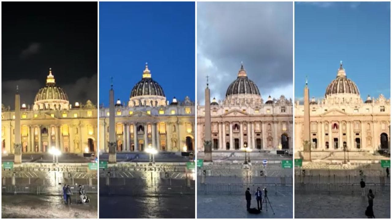Luce sull’attesa: l’alba del conclave su piazza San Pietro, il timelapse
