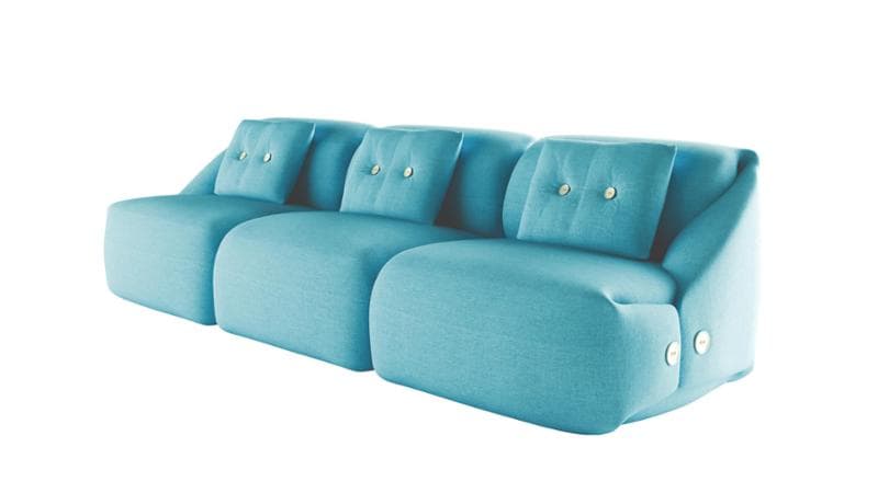 Il divano Melville della capsule collection di Ditre Italia e Moorer nella versione Caribbean Turquoise