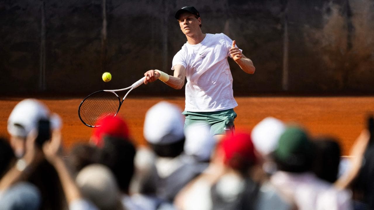 L'allenamento di Jannik Sinner al Foro Italico