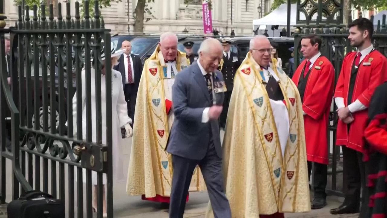 Westminster, Re Carlo alla cerimonia dell'80esimo anniversario della vittoria nella Seconda guerra mondiale