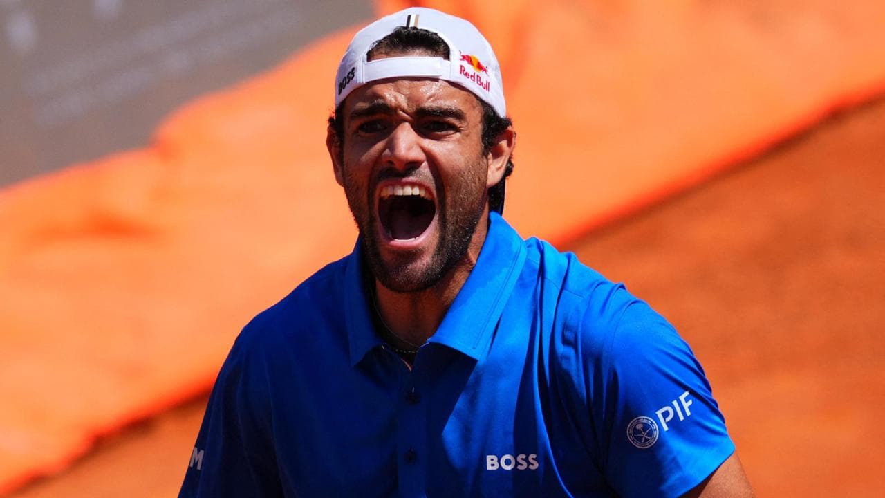La gioia di Berrettini dopo la vittoria del primo set
