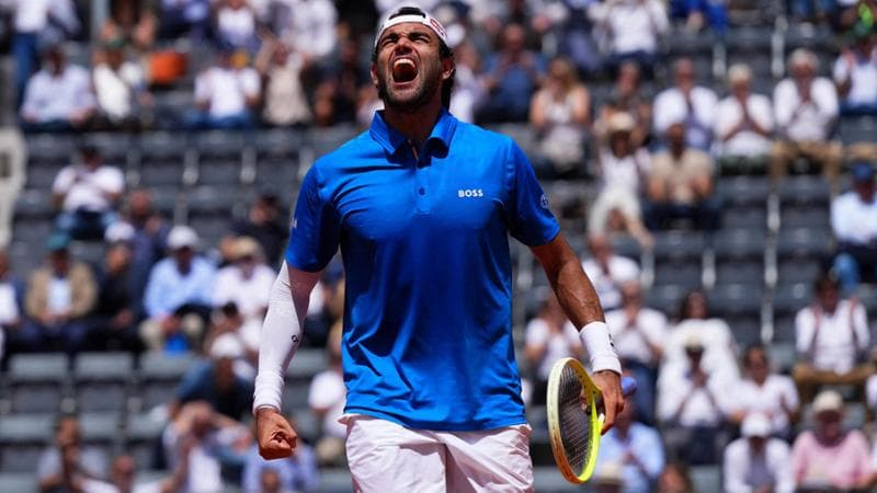 L'urlo di Matteo Berrettini dopo la vittoria su Jacob Fearnley