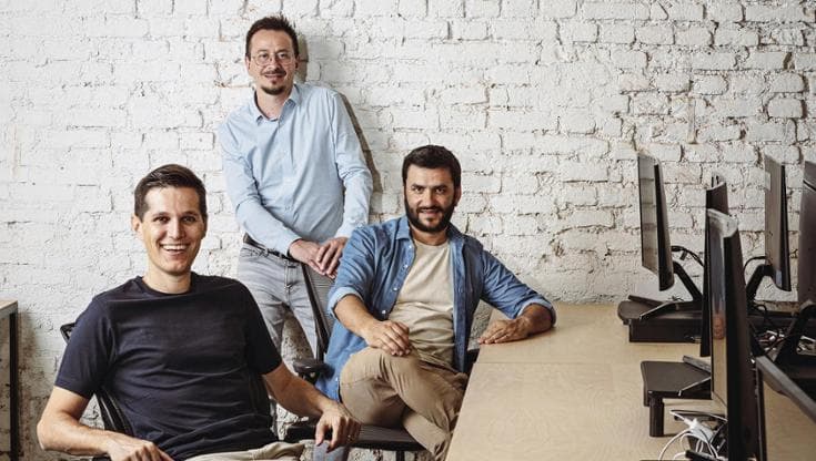 I fondatori di Satispay. Dal primo piano: Dario Brignone, Alberto Dalmasso e Samuele Pinta