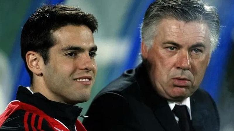Kakà e Carlo Ancelotti ai tempi del Milan