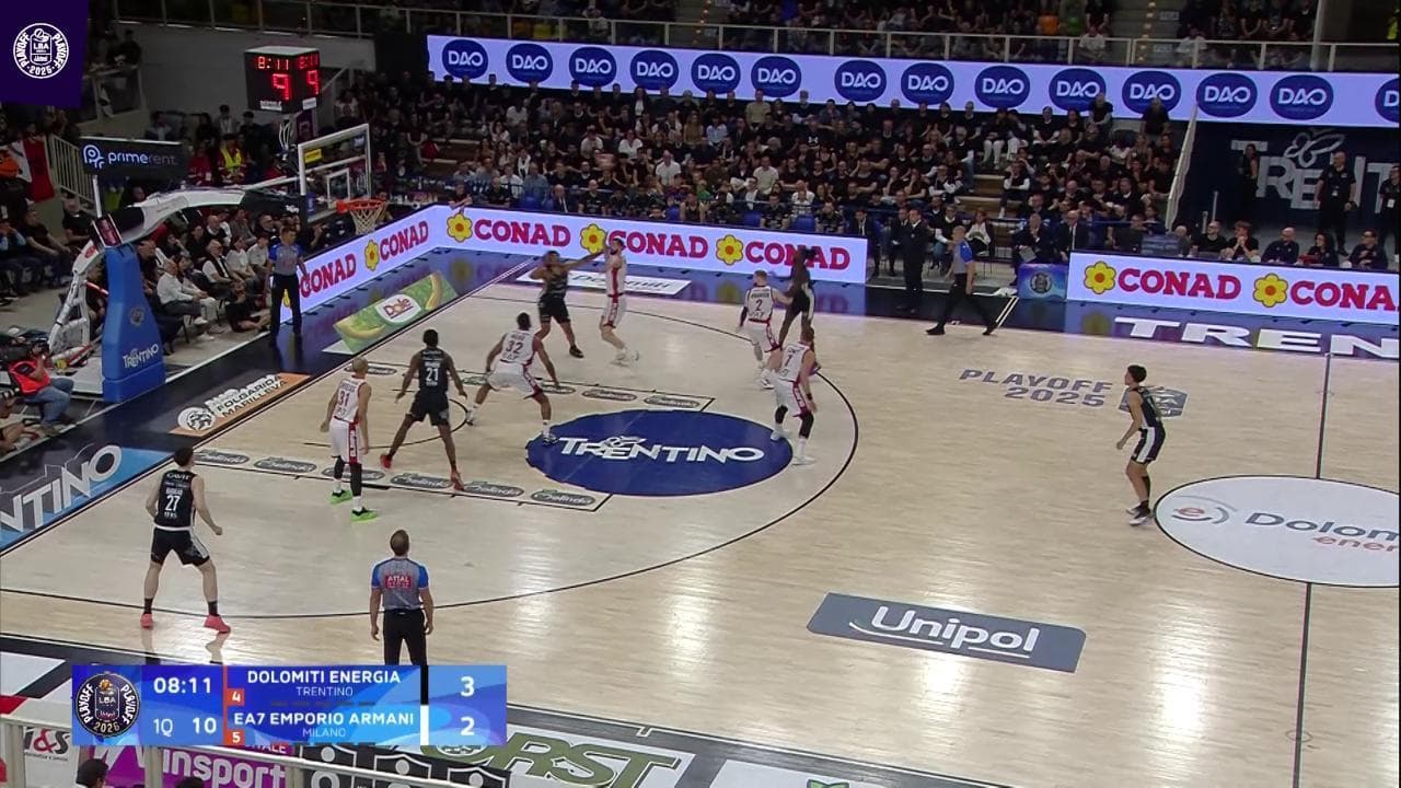 Basket serie A, gli highlights di Trento vs Milano