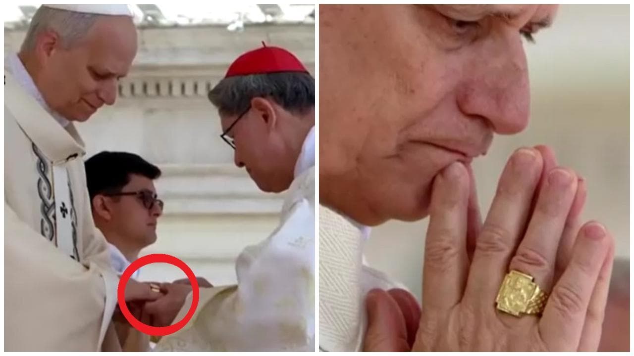 Tagle infila l'Anello del Pescatore a Leone XIV: il gesto simbolo del pontificato