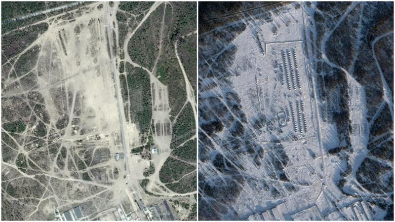 Kamenka nel 2022 e nel 2025 (Foto: Planet Labs PBC)