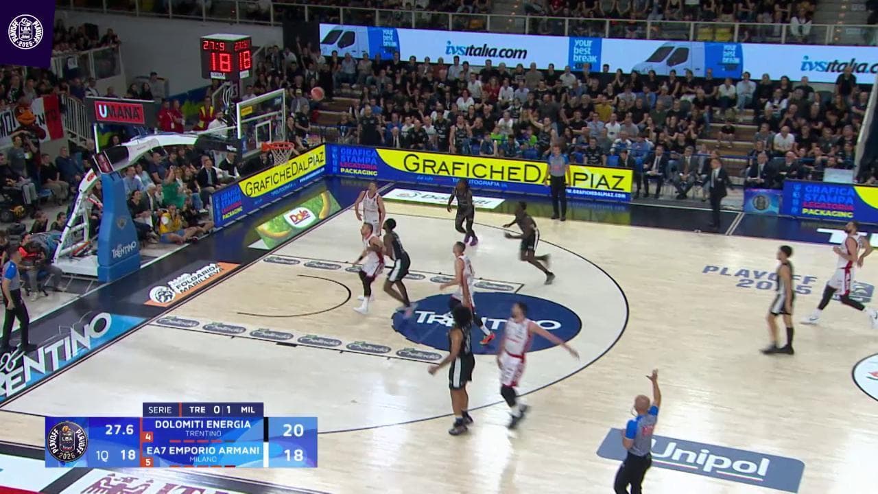 Basket serie A, gli highlights di Trento vs Milano