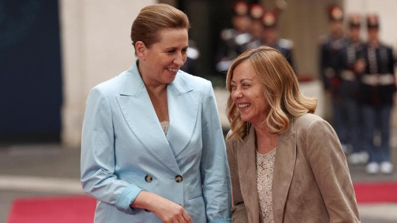 Giorgia Meloni e la premier danese Mette Frederiksen
