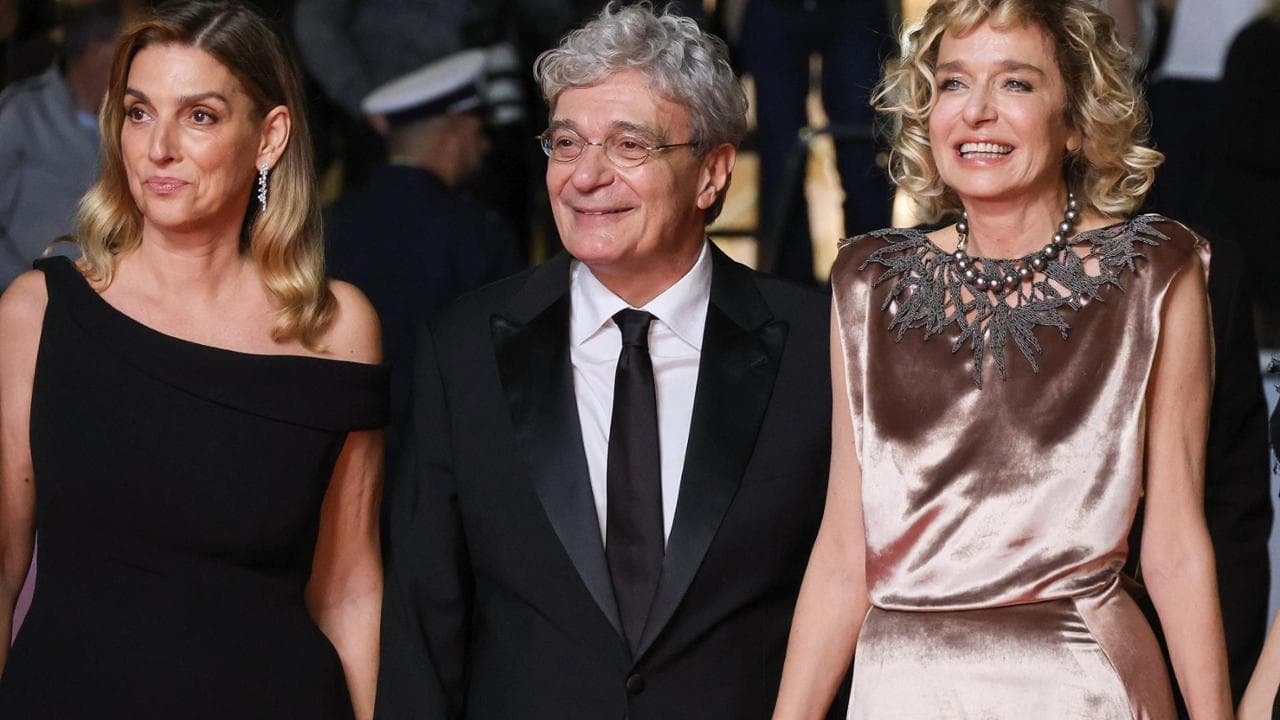 20/05/2025 Cannes. 78° Festival di Cannes, red carpet del film "Fuori". Nella foto:  Ippolita Di Majo, Mario Martone, Valeria Golino e Elodie Di Patrizi 