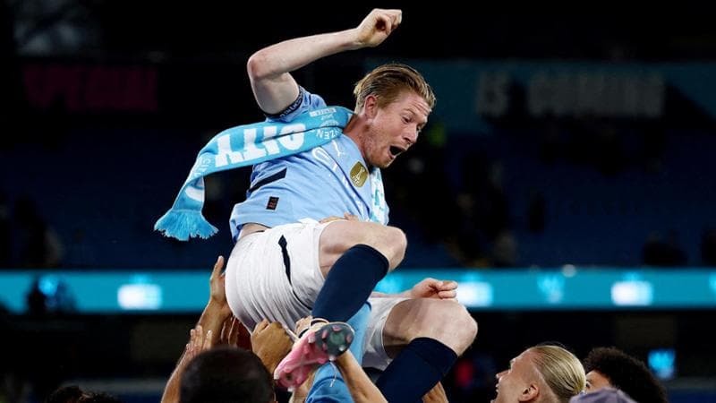 Kevin De Bruyne festeggiato