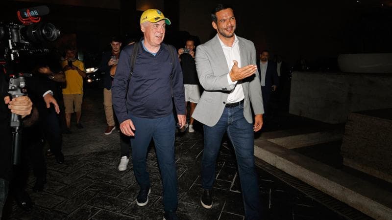 Ancelotti con il presidente della federcalcio brasiliana Samir Xaud