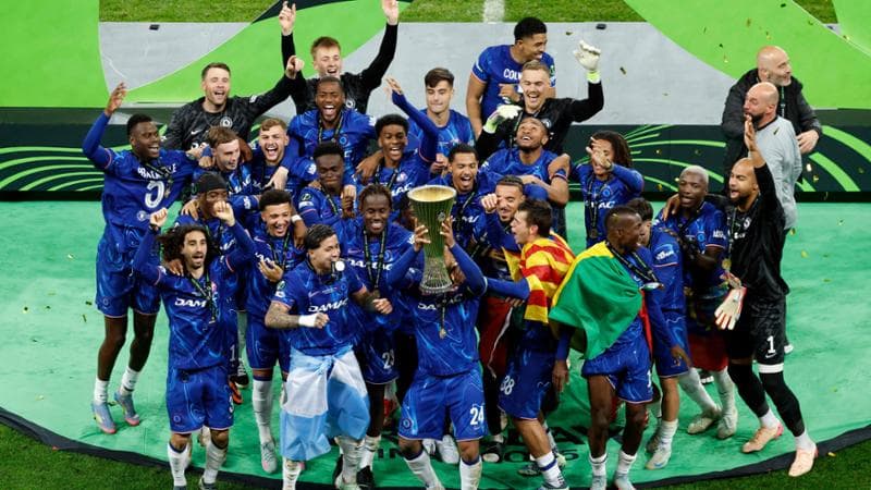 La festa dei giocatori del Chelsea