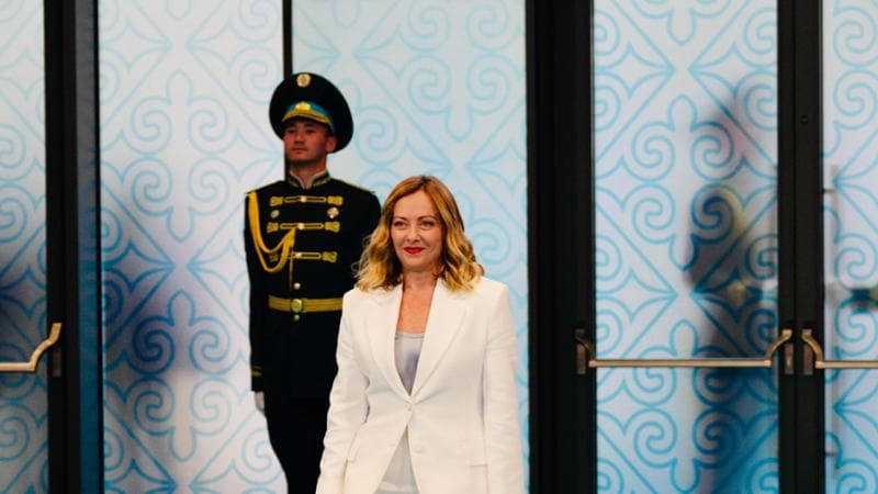 La premier Giorgia Meloni in occasione del vertice Asia Centrale-Italia ad Astana

