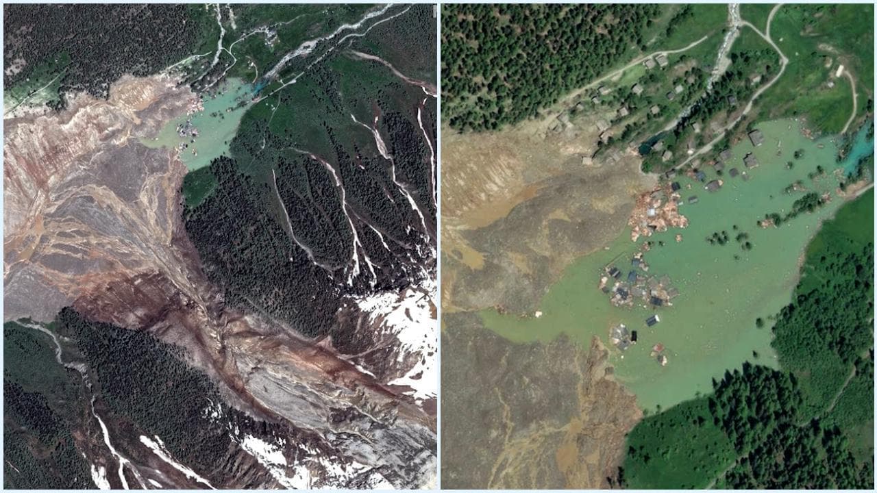 Svizzera, prima e dopo il crollo del ghiacciaio: il disastro di Blatten visto dal satellite