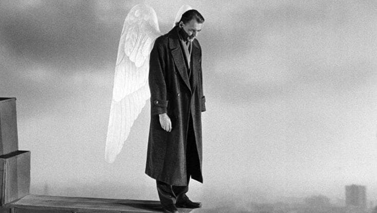 Bruno Ganz nel film di Wim Wenders "Il cielo sopra Berlino"