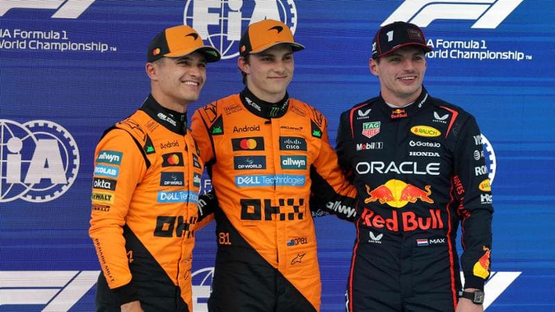 Da sinistra: Norris, Piastri e Verstappen