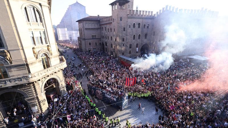 A Bologna la parata per la vittoria della Coppa Italia