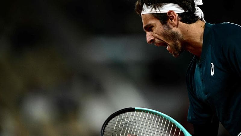Lorenzo Musetti dopo la vittoria del terzo set