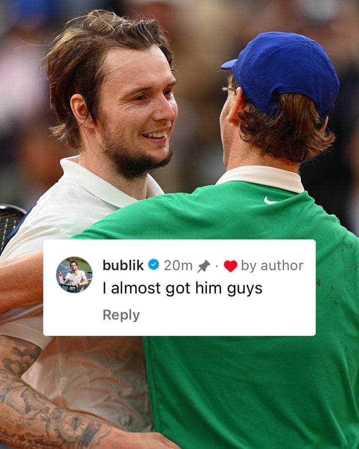 Il tweet di Aleksandr Bublik