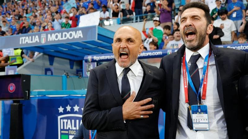 L'urlo di Spalletti in occasione dell'inno italiano