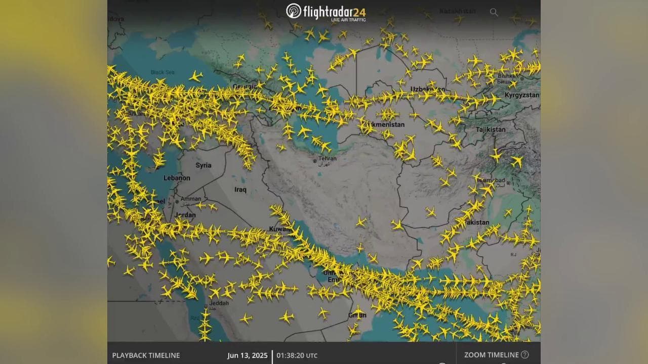 Il traffico aereo nei cieli d'Iran si azzera al momento dell'attacco israeliano