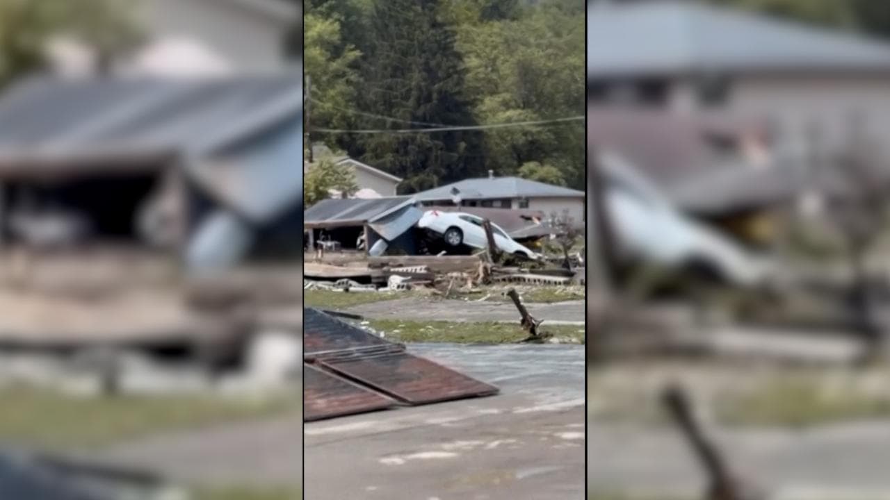 Stati Uniti: inondazioni in West Virginia, le scene del disastro riprese da un automobilista