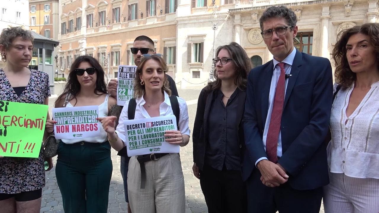 Cannabis, la protesta di due imprenditori davanti a Montecitorio: "Trattati come Narcos"