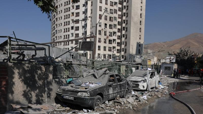 16/06/2025 Teheran. Il giorno dopo l'attacco missilistico alla città di Theran per opera del governo israeliano. Nella foto gli edifici distrutti