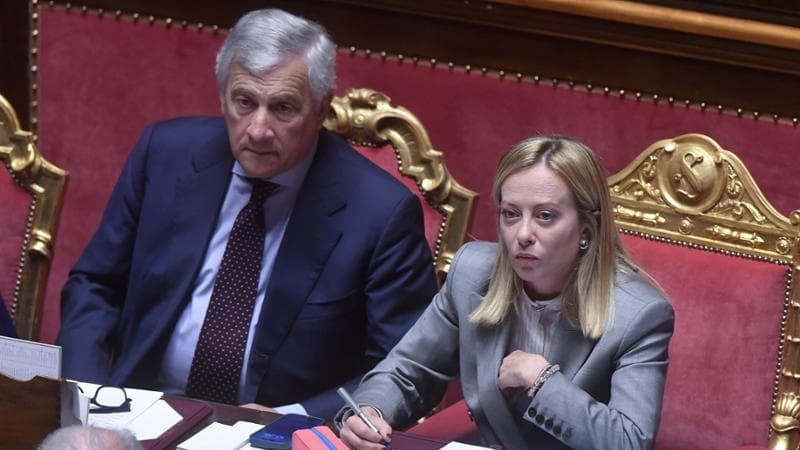 La presidente del Consiglio, Giorgia Meloni, in aula al Senato