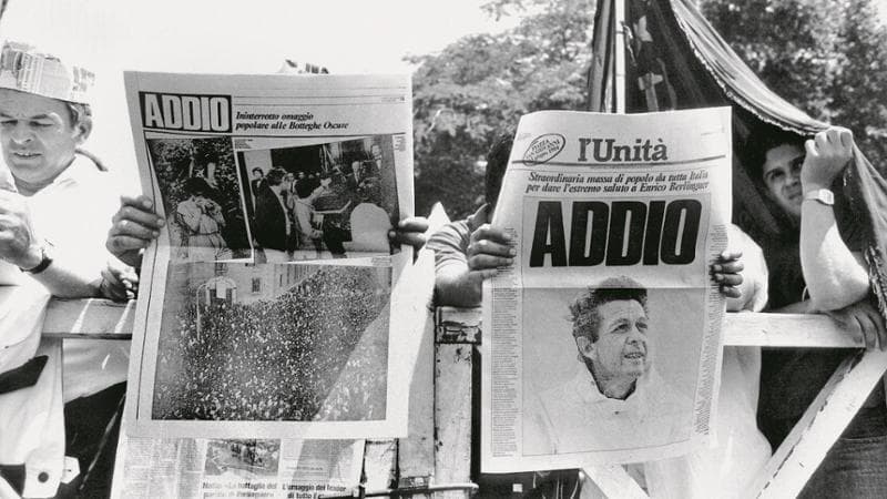 La prima pagina dell’Unità per la morte di Enrico Berlinguer