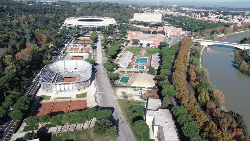 Un'immagine aerea del Foro Italico (foto sportesalute.eu)