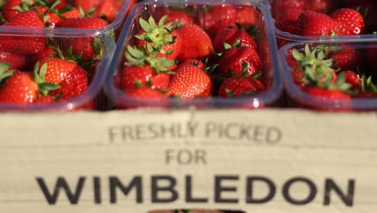 Le fragole in vendita a Wimbledon