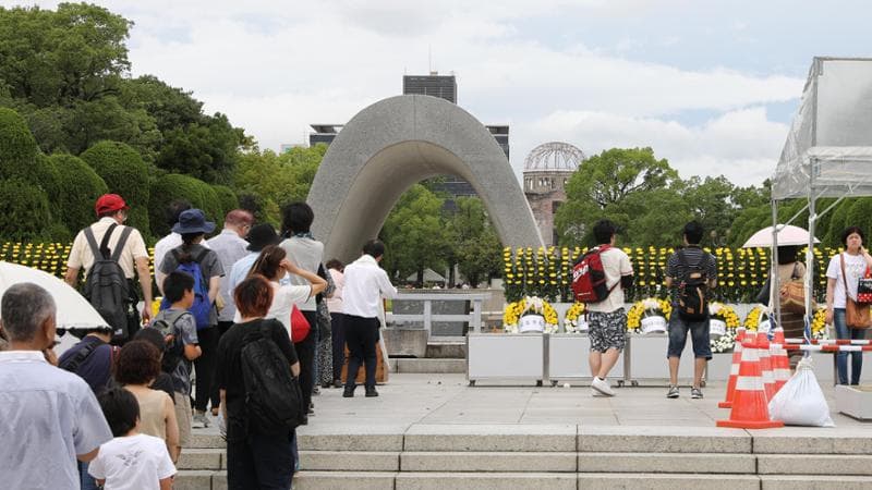 Il memoriale della pace di Hiroshima: il 6 agosto 1945 gli Usa sganciarono l'atomica sulla città di Hiroshima, tre giorni dopo fu colpita Nagasaki. agf