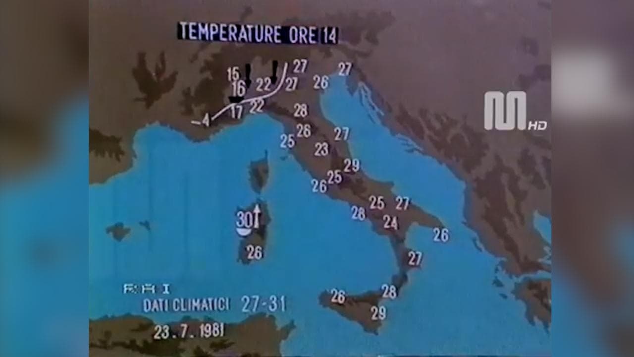 Il "Che tempo fa" del luglio 1981: tra 24 e 28 gradi le temperature tutte "nella media stagionale"