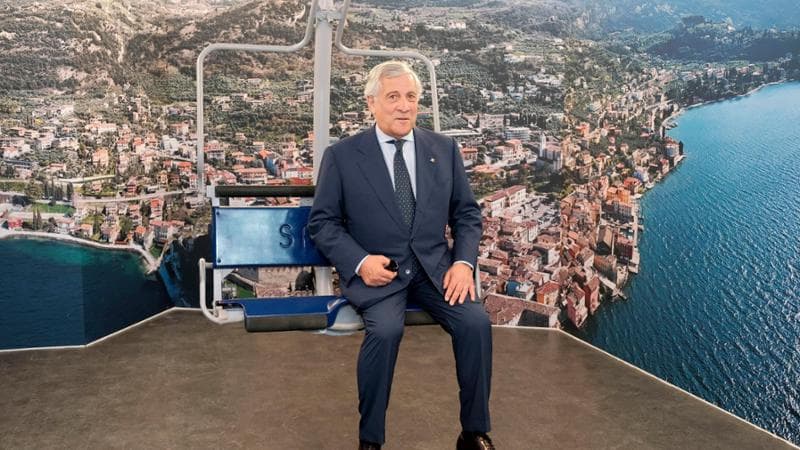 Il ministro Antonio Tajani all'inaugurazione della Funivia di Malcesine sul Garda