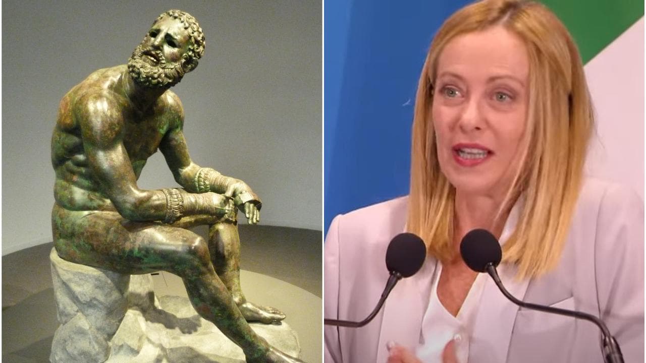 Ucraina, Meloni: "Grazie a Giuli per aver donato le copie della statua del  'Pugile a riposo' "